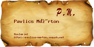 Pavlics Márton névjegykártya